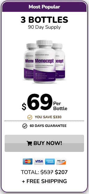 Memocept 3 bottles pricing